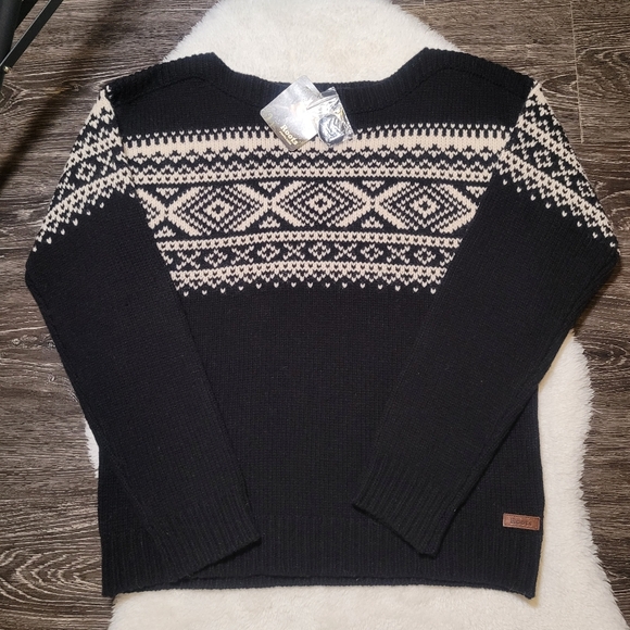 Roots Sweaters - NWT Roots Vintage Ski Wool Blend Sweater in Black and Cream Sz S